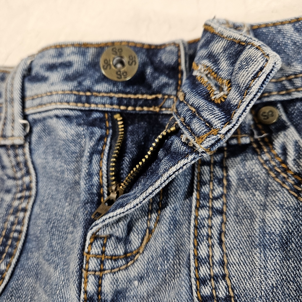 SO Distressed Denim Pocket Miniskirt - Picture 5 of 12